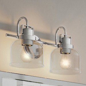 Urban Ambiance Luxury Modern Farmhouse Bath Light,  9''H x 15''W,  Brushed Nickel Finish, ULB2031 - 1 of 4