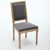CLIHOME Set of 2 French Decor Chairs, Louis Dining Chairs with Square Backrest and Solid Wood Frame - 3 of 4