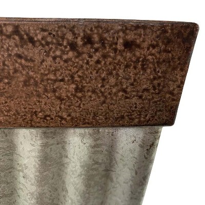 Southern Patio 16 Inch Square Rustic Resin Planter Set