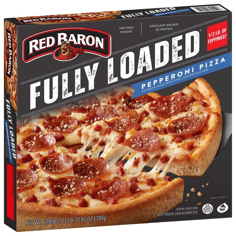 Red Baron Fully Loaded Pepperoni Frozen Pizza - 27.85oz, 4 of 10