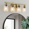GreenEver 24'' Golden 4-Light Vanity Light with Clear Glass Shades, Modern Iron Bathroom Wall Fixture for Mirror/Dressing Table - 2 of 4