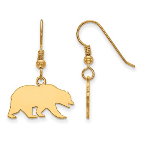 Black Bow Jewelry 14k Yellow Gold Plated Sterling Silver California Berkeley Golden Bears NCAA Dangle Earring - image 1 of 3