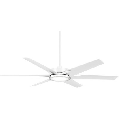 65" Minka Aire Deco Flat White Outdoor CCT LED Ceiling Fan with Remote