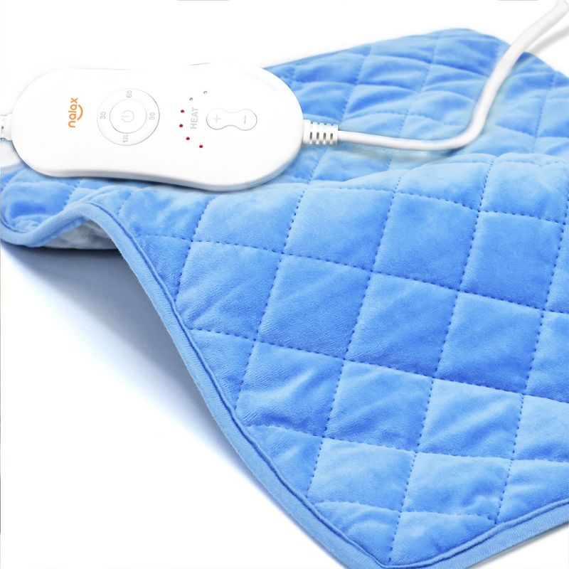 Nalax Weighted Electric Velvet Heating Pad for Back Pain & Cramp Relief with Wired Controller, 6 Heat Settings, and Automatic Shutoff, 2 of 7