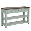 Solid Pine Wood Top Console Table, Modern Entryway Sofa Side Table with 3 Storage Drawers and 2 Shelves - 4 of 4
