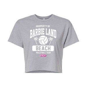 Women's - Barbie - Property of Barbie Land Beach Volleyball Cropped Graphic T-Shirt - 1 of 4