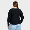 Women's Long Sleeve V-Neck Lace Trim T-Shirt - Universal Thread™ - 2 of 3
