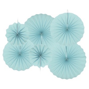 Unique Bargains Round Wall Decoration Hanging Paper Fans Party Set 6 Pcs - 1 of 4