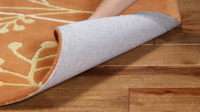 Gray and Yellow Tufted Wool and Viscose Square Area Rug