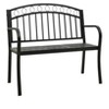 Patio Bench with a Table 49.2" Steel Black - 2 of 4