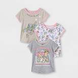 Toddler Girls' 3pk Short Sleeve Toy Story T-Shirt - Pink