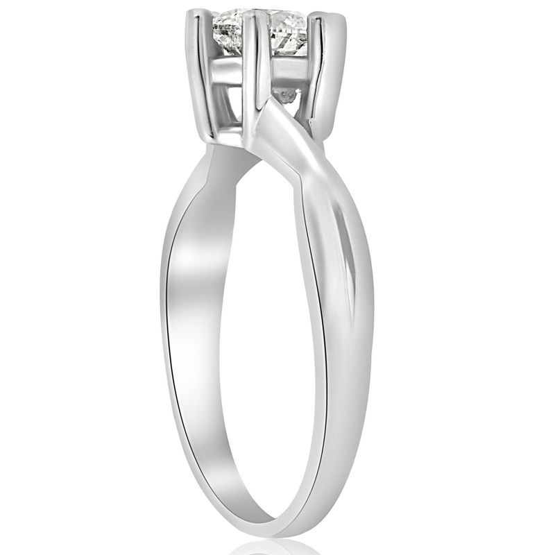 Pompeii3 3/4 ct Twist Solitaire Diamond Engagement Ring 14K White Gold, 2 of 5