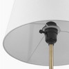 Globe Electric 60" Matte Black Floor Lamp with Matte Brass Accents and White Linen Shade: ETL Listed, Metal Body, Rotary Switch - 2 of 4