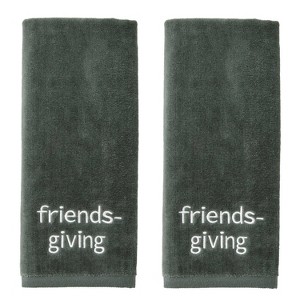 SKL Home 2pk Friendsgiving Hand Towels Green - 1 of 4