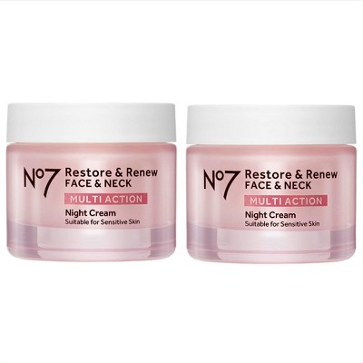 No7 Restore & Renew Face & Neck Multi Action Night Cream - 2ct/3.38 fl oz