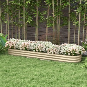 Okak Outdoor Galvanized Raised Garden Bed Kit, Elevated Planter Box with Safety Edging, Easy DIY for Flowers, Herbs, Vegetables - 1 of 4