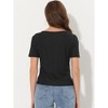 Allegra K Women's Summer Casual Boat Neck Short Sleeve Twist Knot Crop T-Shirt - 3 of 4