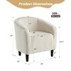Accent Chair, Upholstered Barrel Club Chair with Solid Wood Legs | Cozy Armrest Chair for Living Room, Bedroom & Study - 3 of 4