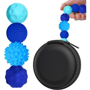 Portable Silicone Stress Balls 4-Pack, Sensory Fidget Toys for Calming, Ideal for Travel, Anxiety Relief - 1 of 4