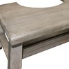 HomeRoots 8" Gray Solid Teak Bathroom Toilet Stool - 4 of 4