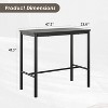 SEVOBAL Desks Writing Workstation Study Table Home Office Bar Height Pub Table, Wooden Computer Table for Workplace, Black, 47.2"*23.6"*41.3" - 3 of 4