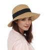 Anna-Kaci Wide Brim Straw Sun Hat with Black Ribbon Bow Adjustable Chin Strap Inner Sweatband for Outdoor and Travel Use - 2 of 4