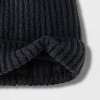 Girls' Beanie With Faux Fur Pom Hat - Cat & Jack™ Black - image 3 of 3