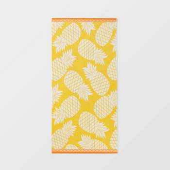 XL Jacquard Pineapple Beach Towel Yellow - Sun Squad™