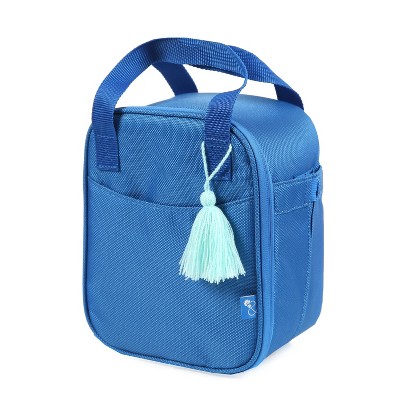 Aqua Two Compartment Lunch Bag Blue