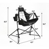 ALEXOUN Folding Outdoor Portable Camping Chair with Pillow & Cup Holder, Recliner with Carry Bag for Outdoor Travel Camping - 3 of 4