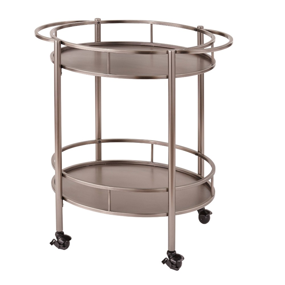 Devin Oval Metal Bar Cart Pewter - Lifestorey was $259.99 now $168.99 (35.0% off)