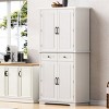 Farmhouse Pantry Cabinet with 3 Pull Out Organizers, 6 Door Shelves & 2 Drawers, 71" Tall Kitchen Storage Hutch for Dining Room-3irtyhousy - 2 of 4