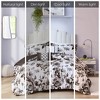 Okak Twin/Full/King 5-Piece White+Black Floral Printed Bed Comforter Set with Shams,Comfortable Lightweight Comforter Bedding Sets - 4 of 4