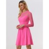 Allegra K Women's Heart Mesh Sheer Long Sleeve Gothic Cocktail Skater Party Dress - 2 of 4