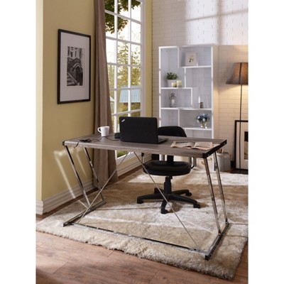 XIYUYEU Home Office Desk Modern Writing Desk with Gold Metal Legs for Office and Study