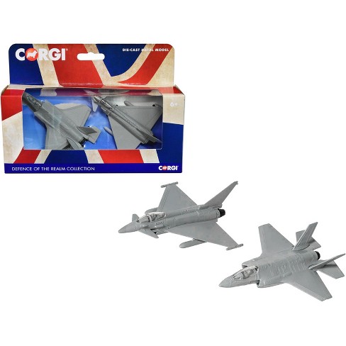 Lockheed Martin F-35 Lightning II Aircraft and Eurofighter Typhoon Aircraft  (Unmarked) Set of 2 Diecast Models by Corgi