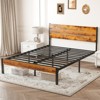 Full Size Bed Frame with Headboard, Heavy-Duty Platform Bedframe with Metal Slats Support, No Box Spring Needed, Easy Assembly, Brown - 3 of 4