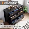 CuisinSmart Wood Dresser for Bedroom, 7 Drawer Chest of Drawers with Metal Handle, Closet Store Organizer for Living Room Hallway bedroom - 3 of 4