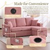 76.38'' Corduroy L-Shaped Sectional Sofa with Pull-Out Storage, Ottoman, USB Charging, and Cup Holders - 4 of 4