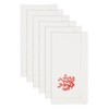 Saro Lifestyle Underwater Fantasy Embroidered Coral Napkin (Set of 6), White, 20"x20" - 3 of 4