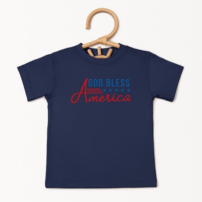 The Juniper Shop God Bless America Stars And Stripes Toddler Short Sleeve Tee
