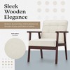 JOMEED Modern Accent Chair with Upholstered Wooden Frame and Fabric Cushion for Office, Living Room, Bedroom, Patio and Yard, Beige/Dark Brown - 2 of 4