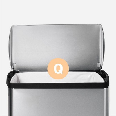 Brushed Stainless Steel 13 Gallon Rectangular Step Trash Can