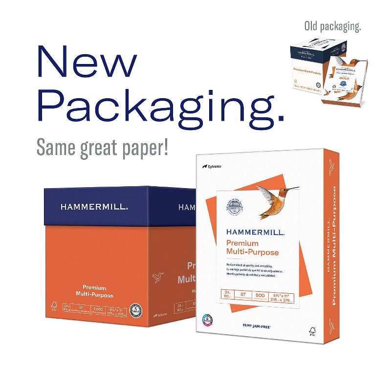 Hammermill Premium Multipurpose Paper 24-lb. 8-1/2 x 11 White 2500/Carton 105810, 2 of 10