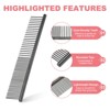 Unique Bargains Stainless Steel Rounded Ends Gentle Care Pet Comb 3 Pcs - 4 of 4