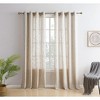 HLC.ME Madison Faux Linen Textured Thicker Sheers Privacy Light Filtering Window Grommet Curtains Drapery Panels, Set of 2 - 2 of 4