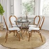 Merrick Lane Celia Set of Two Stacking Thonet Bistro Style Chair, PE Rattan Seat, and Metal Frame for Indoor/Outdoor Use - 2 of 4