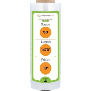 PSBM 17" x 1476' 4 Rolls Cast Hand Shrink Wrap Stretch Film 83 Ga Clear Cling Roll - 1 of 4