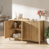PAKASEPT 55" Fluted Buffet Sideboard Cabinet with 4 Doors and Adjustable Shelves, Buffet Table Coffee Bar Wine Bar Storage Cabinet - 2 of 4