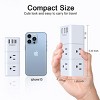 Itopfox USB Outlet Extender with Surge Protection, Rotating Plug, 3-Sided Power Strip, 6 AC Outlets & 3 USB Ports (1 USB C) for Home, Office, Travel - 4 of 4